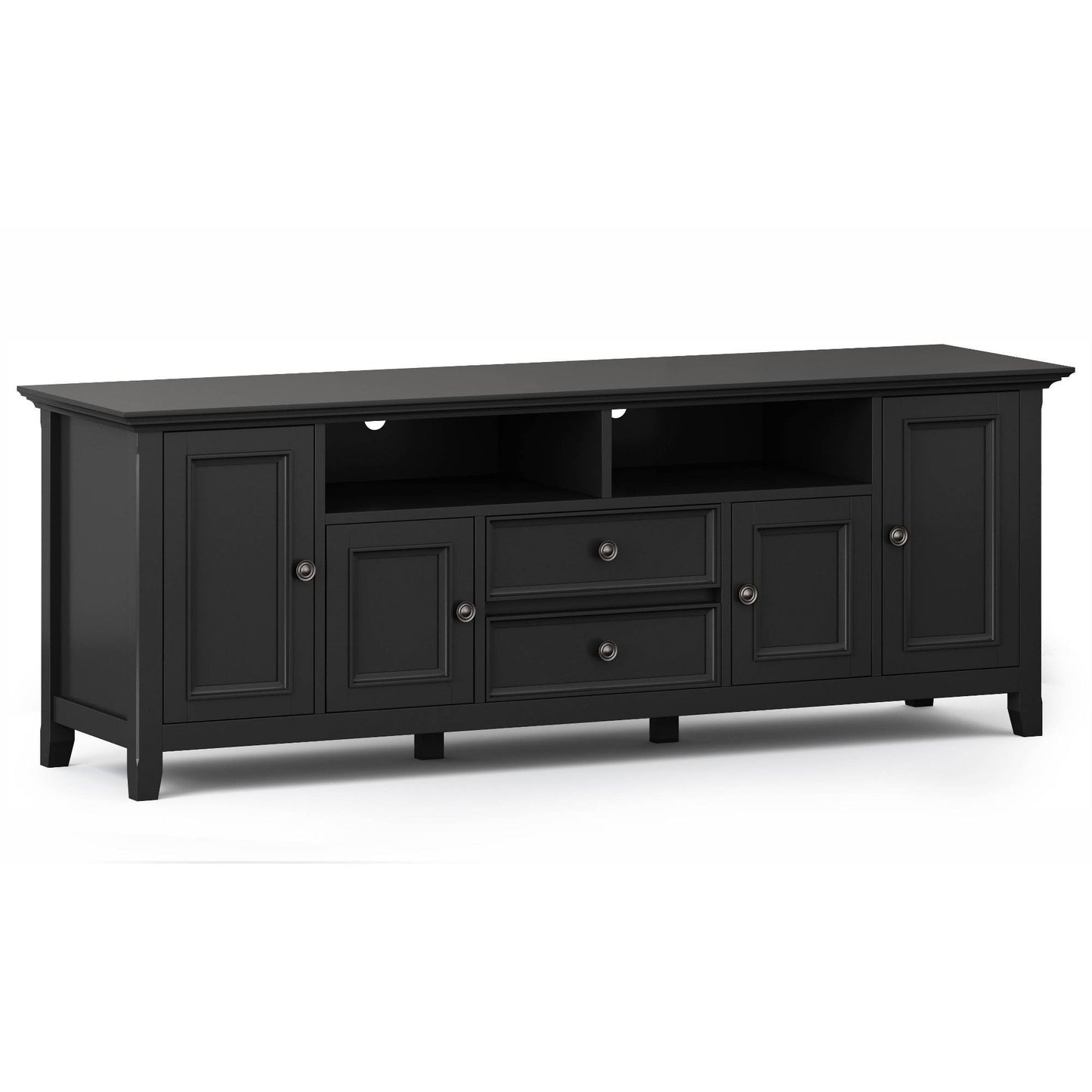 Halifax Wide TV Stand for TVs Up to 80x22 Black - Wyndenhall CQY9_Q3LDZ39