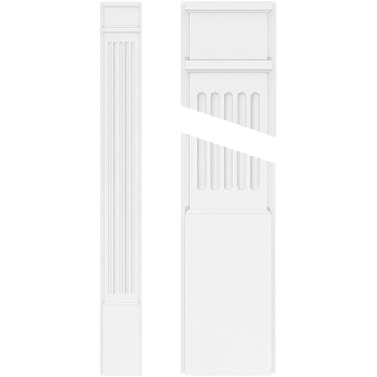 Ekena Millwork PILP12X102FL02-2 12x22W x 102x22H x 2x22P Fluted PVC Pilaster w/Decorative Capital  Base (Pair) QWQ2_O9MOL51