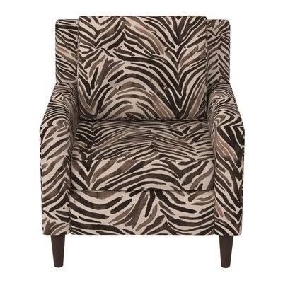 Greer 32x22 Wide Cotton Armchair Mistana Fabric: Washed Zebra Chocolate Oga GSX1_O1PPX17