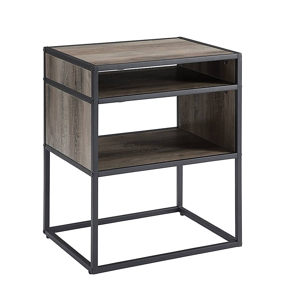 Forest Gate 20x22 Elm Industrial Modern Wood Side Table in Grey Wash UOE2_S4XCG17