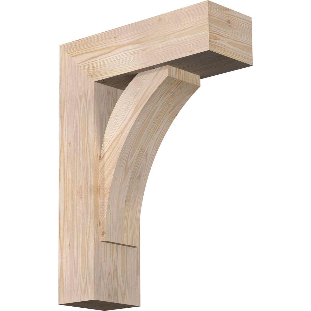 Ekena Millwork 1464172 7 1/2x22W x 22x22D x 30x22H Thorton Block Smooth Bracket w/ Offset Brace, Douglas Fir CXF4_E5VQU83