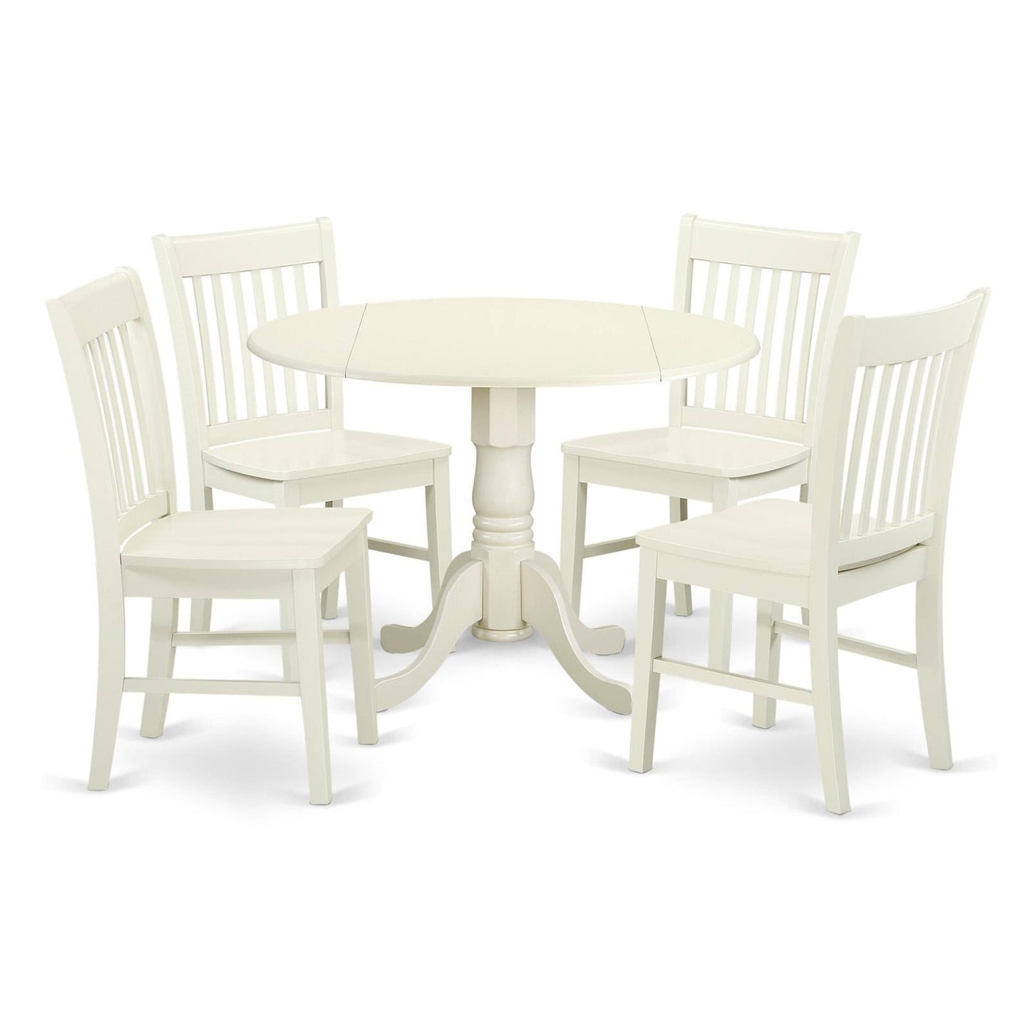 East West Furniture DLNO5-LWH-W 5-Pc Dublin Dining Set CYH2_Z4AFW09