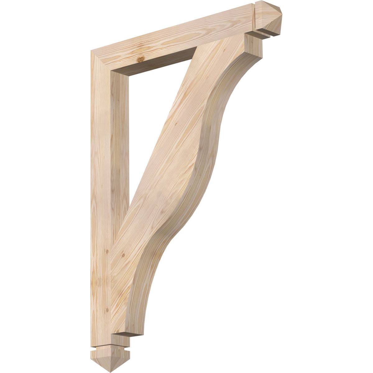 Ekena Millwork 3 1/2x22W x 30x22D x 42x22H Funston Arts  Crafts Smooth BRACKET, Douglas Fir HRG4_T1WLE62