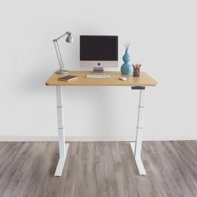 Height Adjustable Standing Desk Inbox Zero Color (Top/Frame): Fusion Maple, Size: 48.6x22 H x 47.24x22 W x 27.56x22 D OPA5_D8FHG14