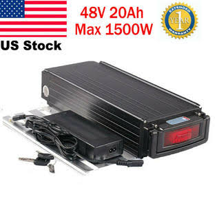 R-TEAM 48V 20Ah 1500W Rear Rack Carrier E-Bike Li-oin Battery Electric Bicycle+Charger, Aluminum SWZ9_R3JXQ41