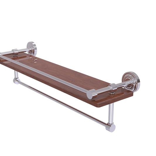 Allied Brass Dottingham Collection Clear IPE Ironwood 22-Inch Shelf With Gallery Rail and Towel Bar QQD4_S4IED98