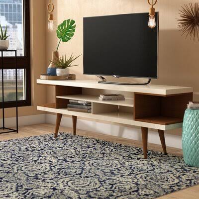 Arianna TV Stand for TVs Up to 78 Inches Color: Off White/Maple Cream QUV3_Y0PHO61