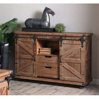 Bjorn 2 Door Accent Cabinet Sand  Stable Color: Natural Brown PWZ0_X3EPN75