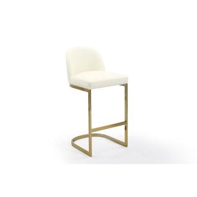 Tuscola Stool Everly Quinn Upholstery: Cream, Seat Height: Counter Stool (27.25x22 Seat Height) SCK2_K0WRK55