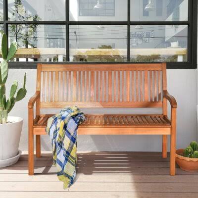 Two Person Outdoor Garden Bench Red Barrel Studio DZM8_S0NPM53