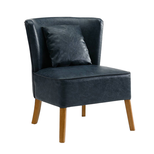 Walker Edison Curved Back Accent Chair in Navy Blue GKX7_J2APN36