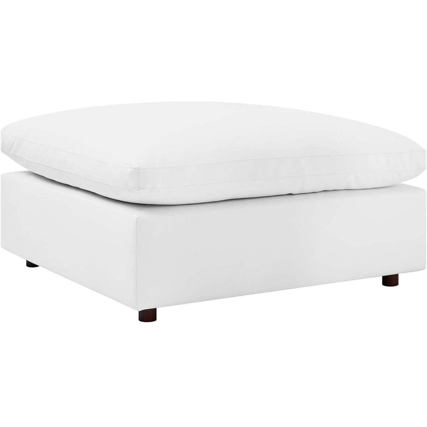 Modway Commix Down Filled Overstuffed Vegan Leather Ottoman - White WZO7_I3IOG68