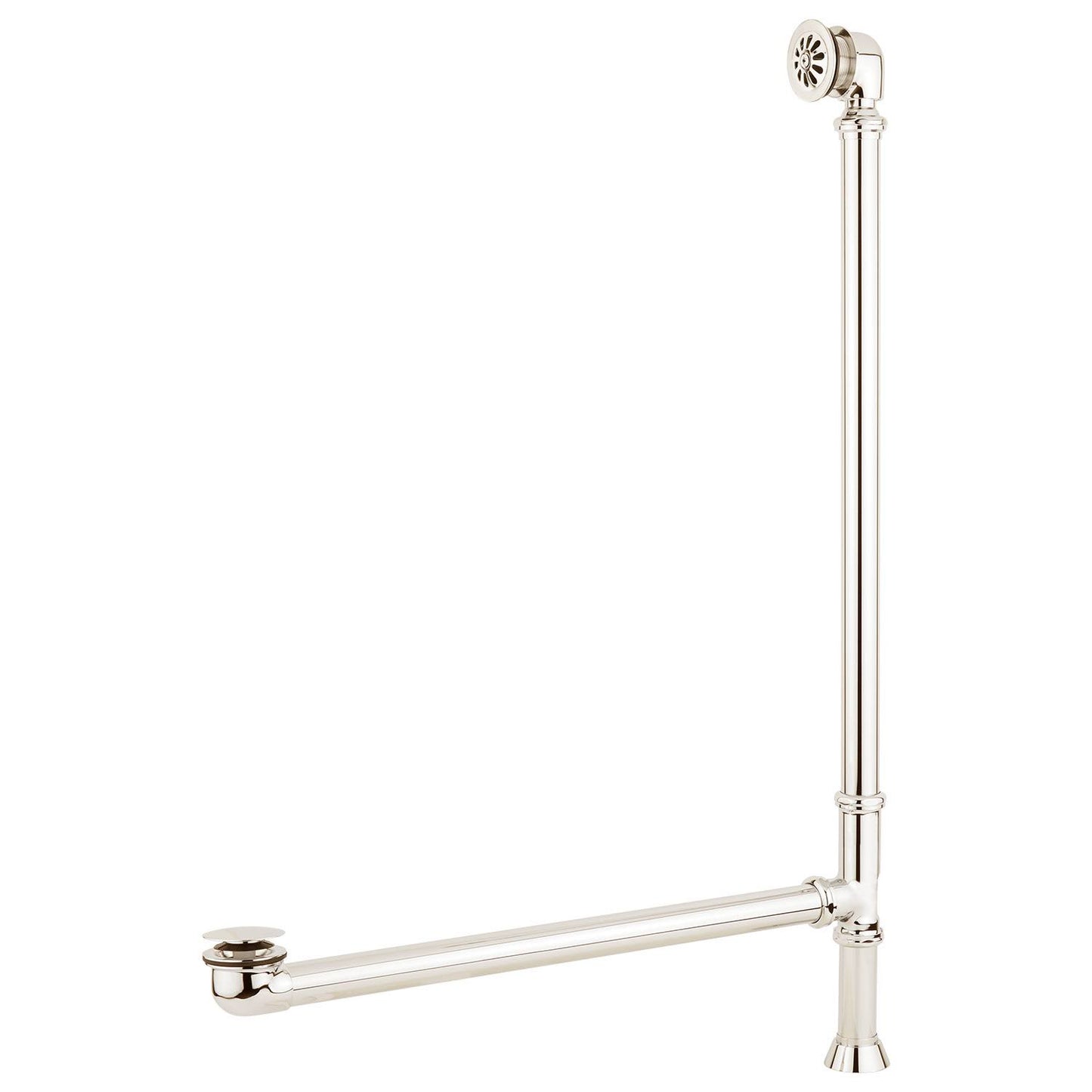 Signature Hardware 946608-36875 Pop-Up Tub Drain with Swivel Head and Daisy Wheel Overflow - 3-11/16x22 Thread Polished Nickel A BMD8_J4MLN70