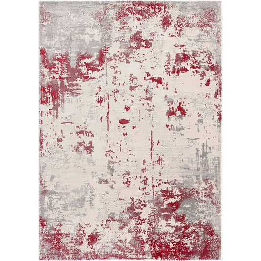 Rug Branch Vogue Modern Abstract Area Rug - 6&6x22 x 9&6x22 - Red Grey WUE8_S4XUI45