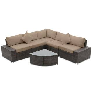 Tribesigns 6 Pieces Outdoor Patio Sofa Set (Brown) EIM7_G9RBA62