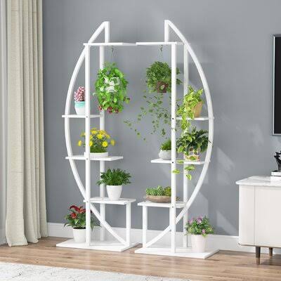 Floumoy Free Form Multi-Tiered Plant Stand 17 Stories Color: White HET2_T1PHN97