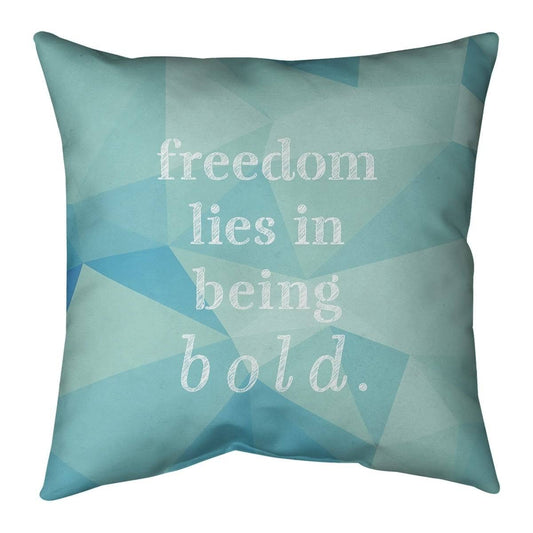 Quotes Faux Gemstone Be Bold Inspirational Quote Pillow-Faux Linen - 14 x 14 - Square - Zipper Closure - Medium - Removable Cove WZQ4_E6FHB73