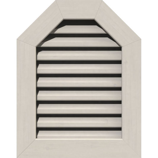 Ekena Millwork GVWOT24X3001SFPPI 24x22W x 30x22H Octagonal Top Gable Vent (29x22W x 35x22H Frame Size): Primed, Functional, Smoo ZHY8_N5BAM81