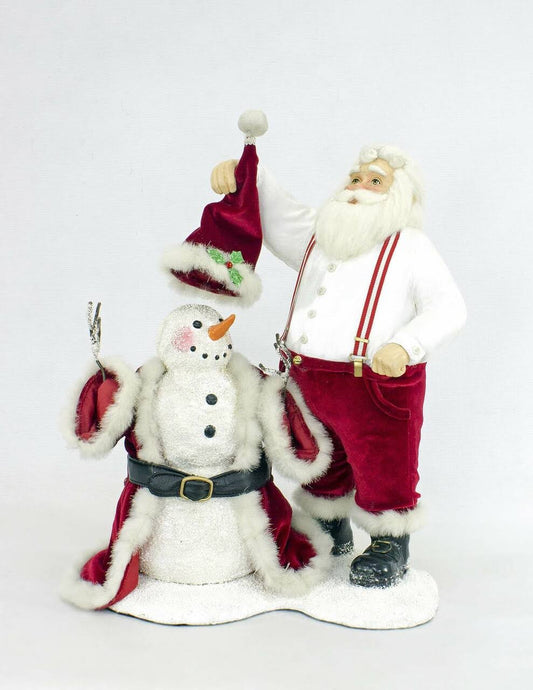 Katherines Collection 16.5x22 Snowy Day Santa and Snowman Tabletop Christmas Decoration 28-028704 | by The Jolly Christmas Shop WCB8_P0KKY33