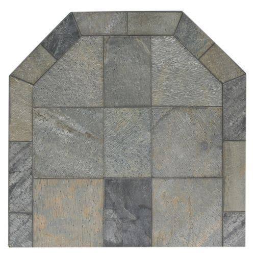 NY Hearth 32 x 32 Silver Polished Slate Hearth Pad- Standard HBV2_G1MCU92