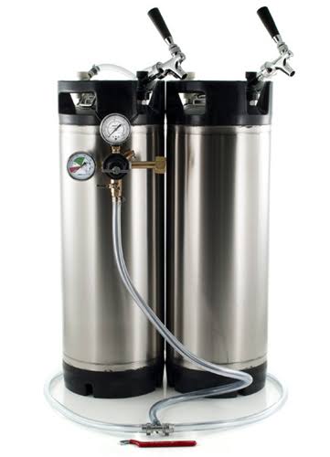 5 Gallon Ball Lock Keg System with 2 Kegs and Faucet Adaptors - New Keg 99-02498 ZPJ1_Q0GUF41