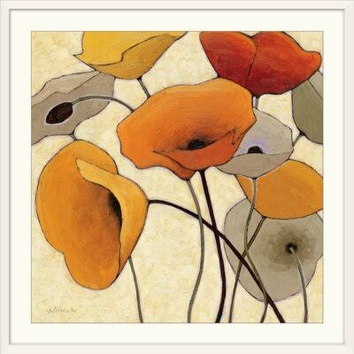 &Pumpkin Poppies III& by Shirley Novak Painting Print Winston Porter Size: 28x22 H x 28x22 W x 1x22 D, Format: White Framed TNF9_U0AXC10