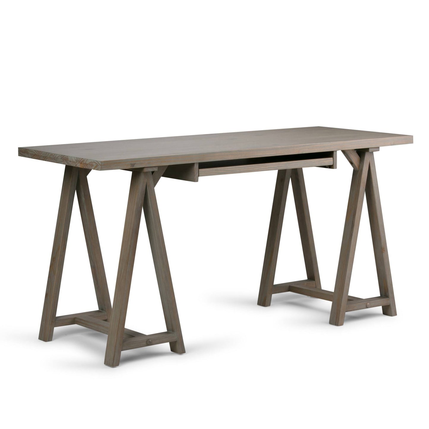 Wyndenhall Hawkins Solid Wood Modern Industrial Writing Office Desk - Grey RSZ3_C2CKL30