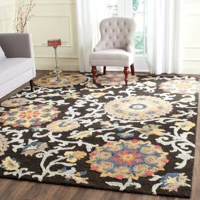 Kilbourne Hand-Tufted Wool Charcoal Area Rug Alcott Hill Rug Size: Rectangle 9 x 12 BUY3_L5FHL77