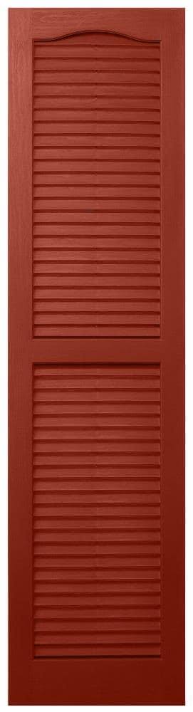 Alpha 1-Pack 14.5-in W x 80.5-in H Red Louvered Vinyl Exterior Shutters | VBL15X81RD XSM4_P6GWC07