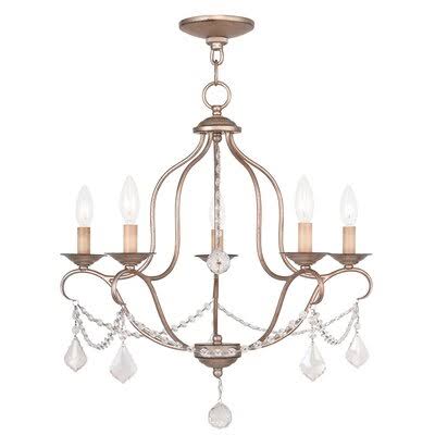 Accomac 5 - Light Candle Style Empire Chandelier Three Posts Finish: Antique Silver Leaf PKW7_E1IJC54