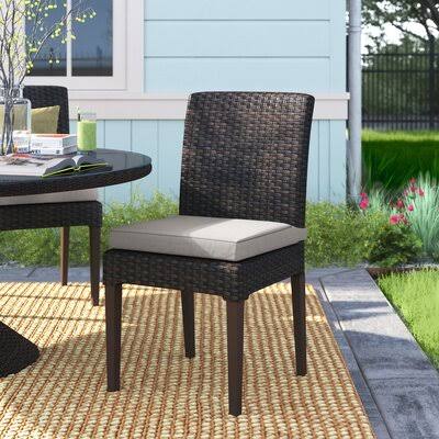 Tegan Patio Dining Chair with Cushion Sol 72 Outdoor Cushion Color: Espresso OYC8_F5DVA75