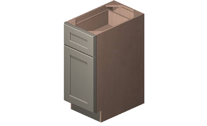 Wilora Hawthorne Shaker Dove 15x22 x 34.5x22 x 24x22 1 DOOR, 1 Drawer, 1 Shelf Base Cabinet | High-Density Fiberboard (HDF) SD-B OIW5_C9PIR66