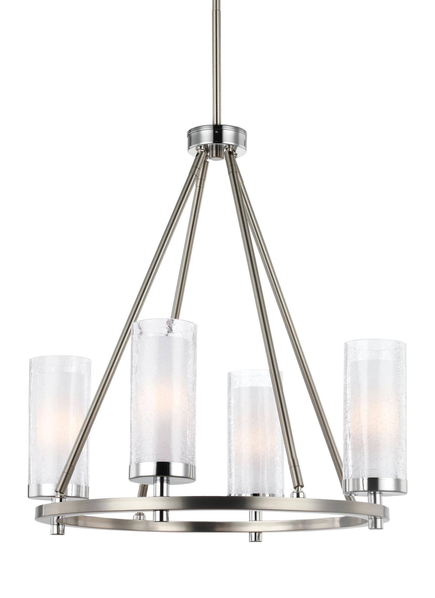 Feiss F2984/4SN/CH Jonah 4 - Light Chandelier Satin Nickel / Chrome OJC4_D7XLY56