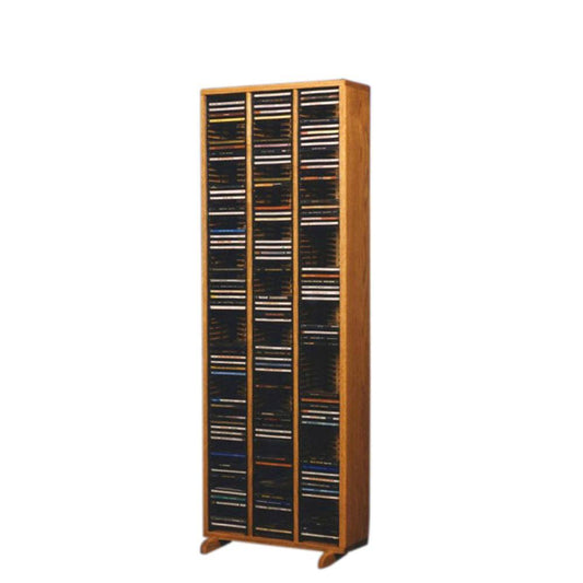 Cdracks Solid Oak Tower for CDs (Individual Locking Slots) Capacity 240 CDs Honey Oak Finish YEO5_K7DFS23