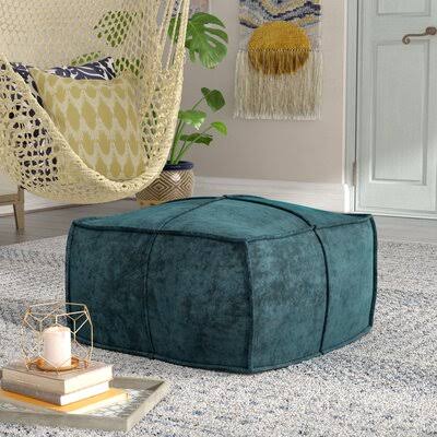 AllModern Calista 24x22 Wide Pouf Ottoman Upholstery Color: Teal NLT9_A7ANW59