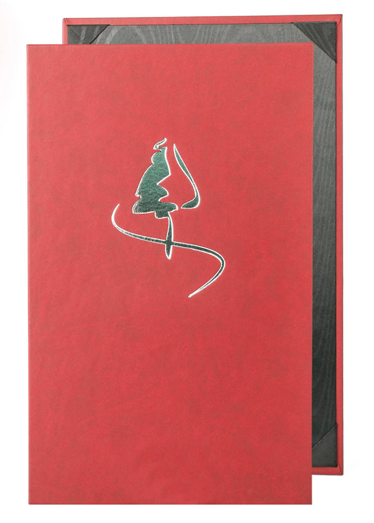 (Min 25) Single Pocket Quality Casebound Menu, 8? x 11, Deep Red Plush POJ7_L3FRT24