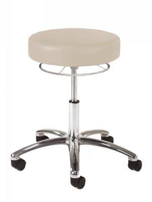 Graham Field Physician Stool, Chrome 360 Hand RELEASE, Polished Aluminum Base - with Foot Ring - Artichoke GEU8_Q1GDD58