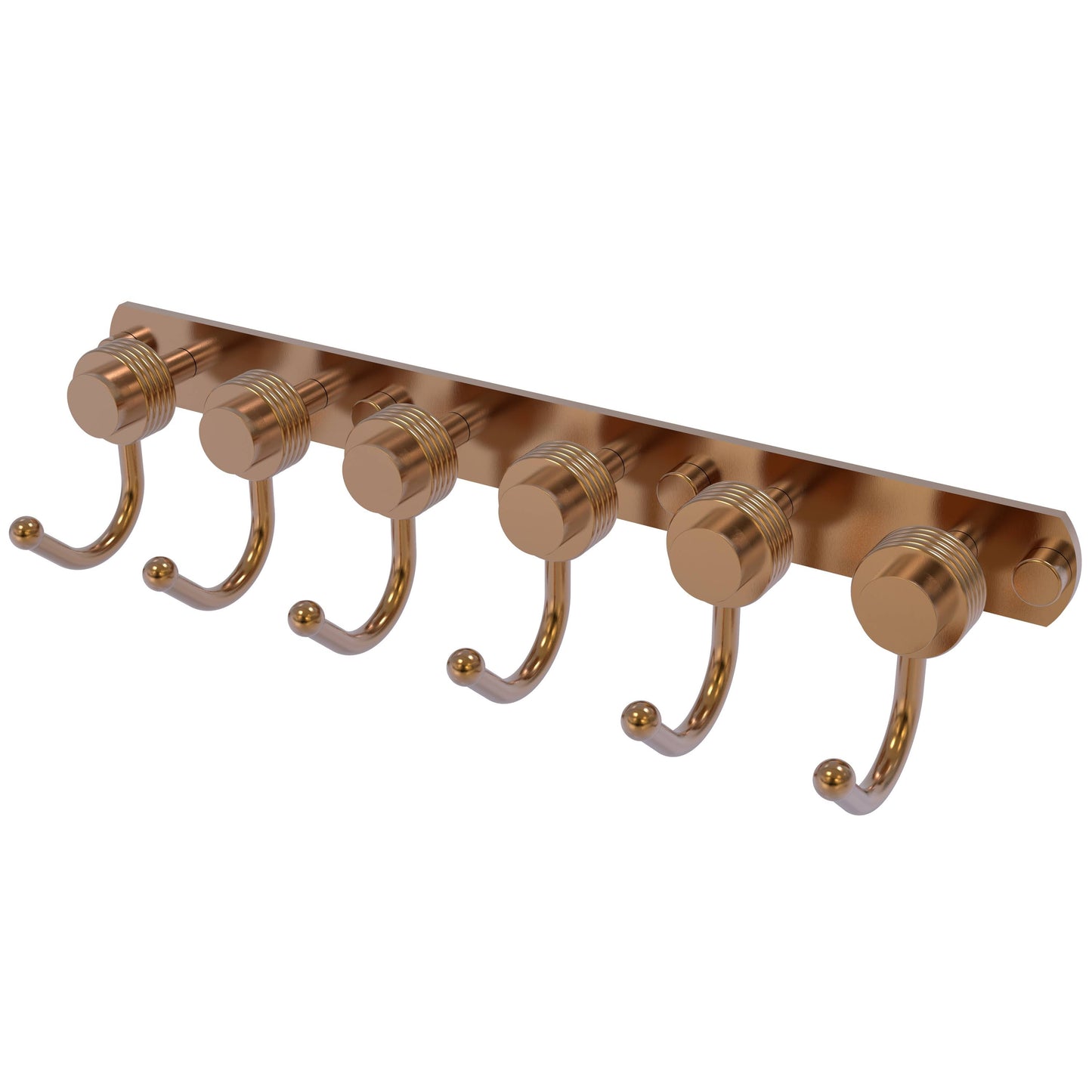 Allied Brass Mercury Collection 6 Position Tie and Belt Rack with Groovy Accent - Brushed Bronze ZGT3_A1ULF51