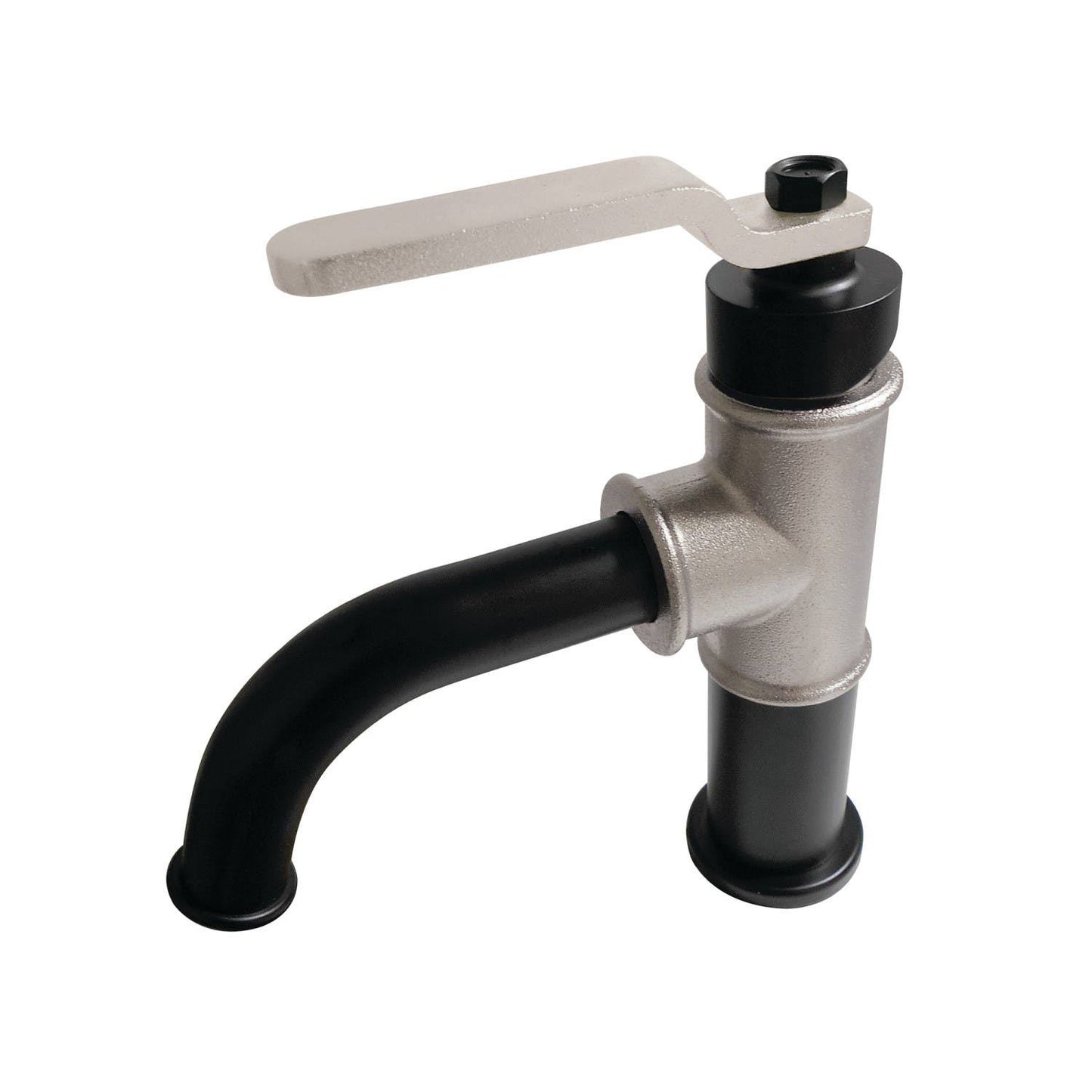 Kingston Brass KS2826KL Whitaker Single-Handle Bathroom Faucet with Push Pop-Up Matte Black  Polished Nickel EHC0_S9XSJ57