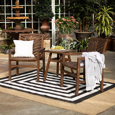 W. Trends 3-Pc. Patio Acacia Chat Set - Dark Brown YJR6_C4WOU78