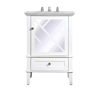 Solihull 24x22 Single Bathroom Vanity Set Ivy Bronx Base Finish: White UOU7_M7PMV87