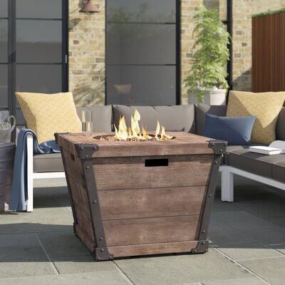 17 Stories Coomes Propane Fire Pit Table, Brown JGP6_Q8GUR40