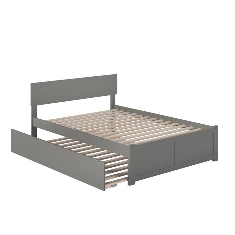 Bowery Hill Full Platform Panel Bed with Trundle in Gray APM2_T7GQK74