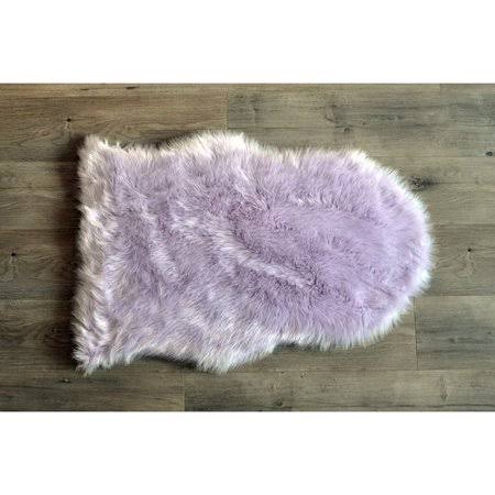 Demetra Faux Sheepskin Lavender/White Area Rug Harriet Bee Rug Size: Novelty 2& x 3& SPQ2_S0UUR82