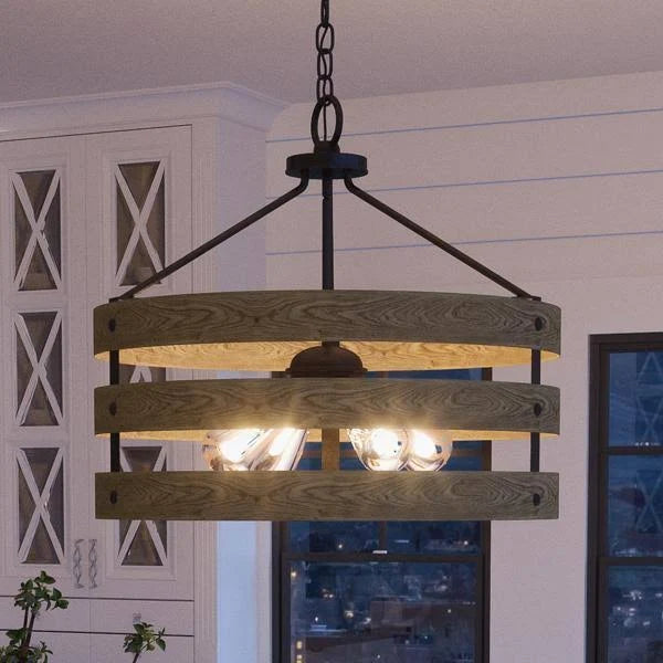 Urban Ambiance Luxury Coastal Pendant, Size: 18-1/4 inchh x 21-5/8 inchw, with Rustic Style Elements, Charcoal Finish, Uhp2474,  WPL4_Q6BOZ14