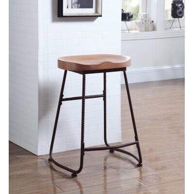 Backless Counter Height Stool Driftwood and Dark Bronze by Coaster 17 Stories ULD1_D7VCQ75