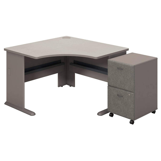 Bush Business Furniture SRA036PESU Series A Corner Desk with 2 Drawer Mobile Pedestal - Pewter QMT0_B0BEQ23