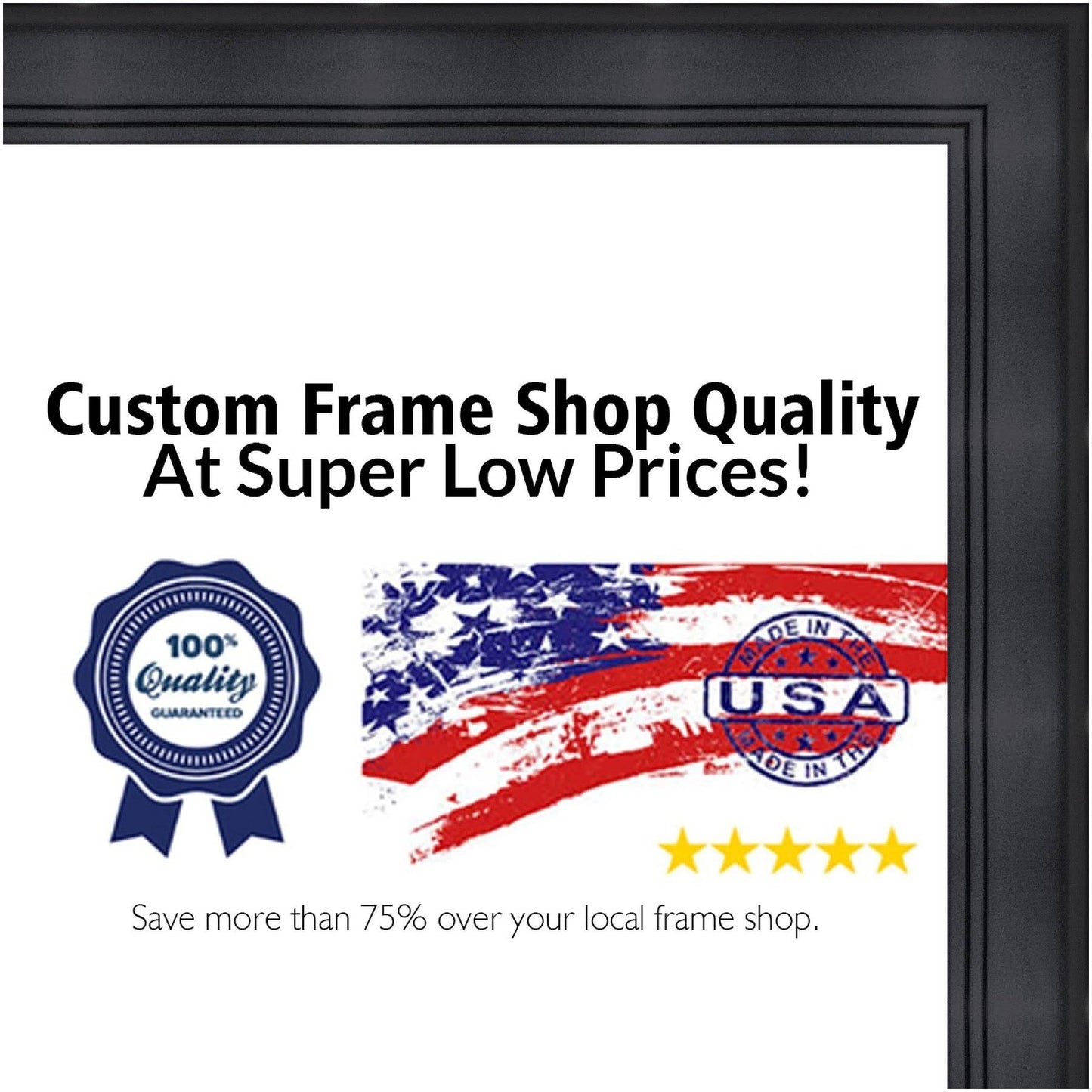 CustomPictureFrames.com 26x36 - 26 x 36 Contemporary Black Solid Wood Frame with UV Framers Acrylic  Foam Board Backing -  KUQ6_U5UVN35