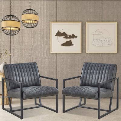 Bendheim 26x22 Wide Armchair 17 Stories Fabric: Gray Polyester, Leg Color: Black DIK1_L1AIP43