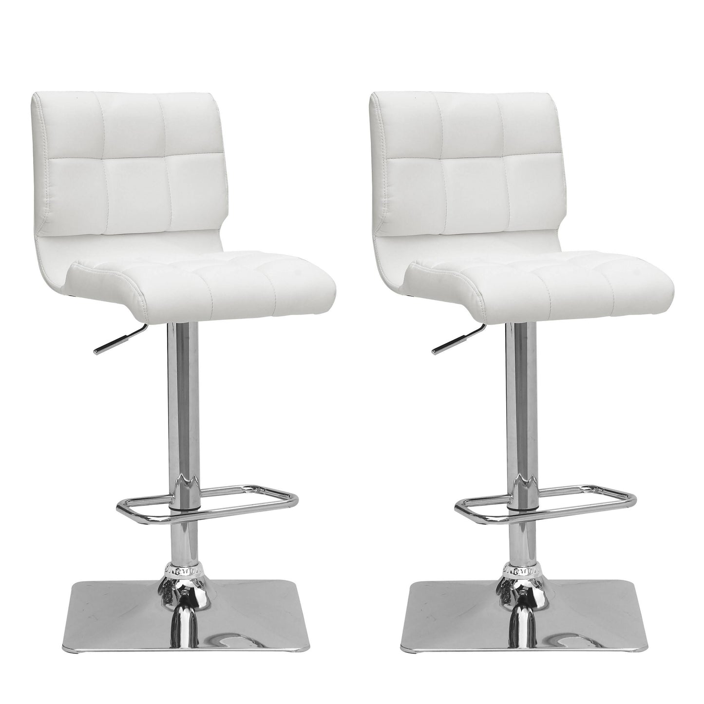 Porch  den Neptune Bonded Leather Adjustable Barstools (Set of 2) White 12853917 SZZ4_E7IQS23